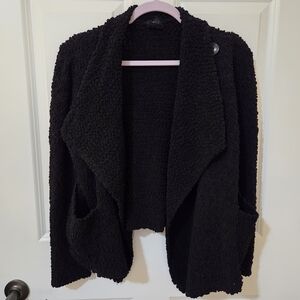Bobeau Black Textured Cardigan
